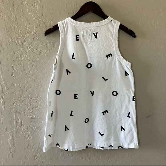 Current/Elliott White Tank Top with Black Print Love Size 1 - Picture 9 of 12